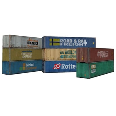8 x 40ft shipping container paper models