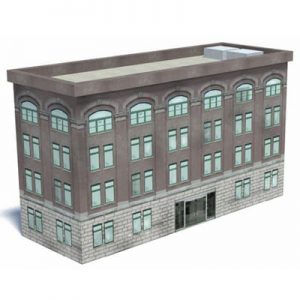 FREE SHIPPING* #219 N scale background building flat  BANK SIDE 