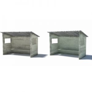model railroad track bus shelters