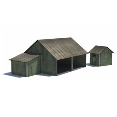 download - print - build ho scale tractor shed farm buildings