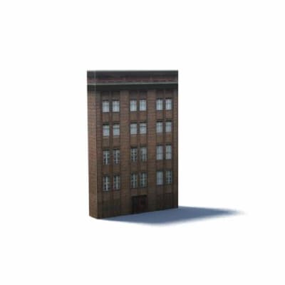 city apartment block paper model