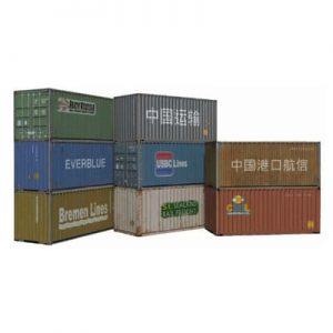 8 printable scale kits for 20ft shipping containers