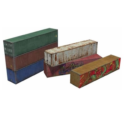 download 6 x 40ft shipping container card models