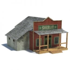 old western town paper models - sheriffs office buildings