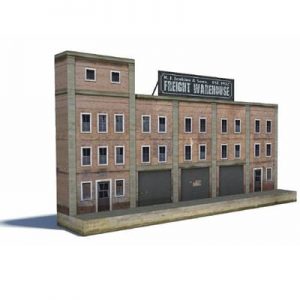 #186 HO scale background building flat  WHITE GARAGE  *FREE SHIPPING* 