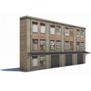 #355 O scale background building flat   OLD OFFICE  BUILDING #2  *FREE SHIPPING*