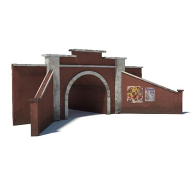 red brick tunnel portal paper template kits