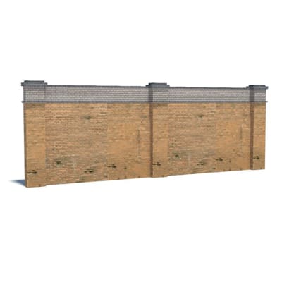 wall with tan brickwork for model railroads