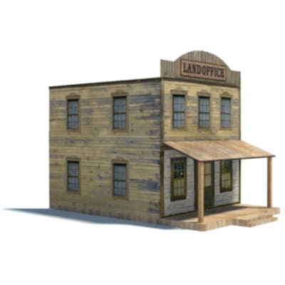 download old western models - land office ho buildings