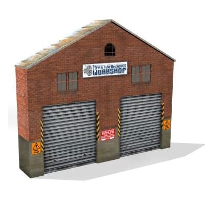 red brick background warehouse structure ho scale