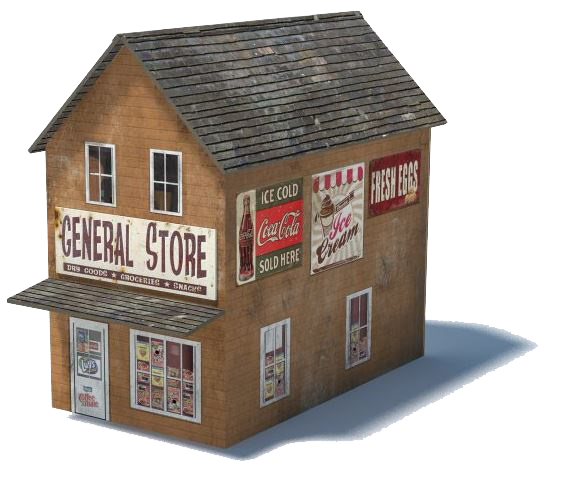 FREE SHIPPING* #219 N scale background building flat  BANK SIDE 