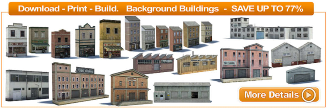 model railroad backdrop and background ho scale buildings