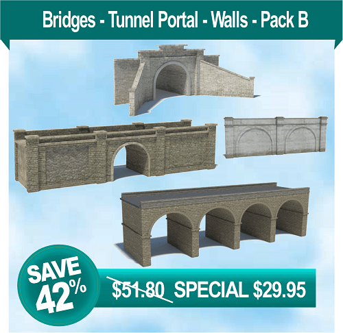 paper models - railroad bridges, wall, tunnel