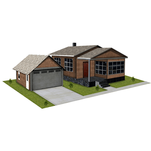 House - Brown Brick with Garage
