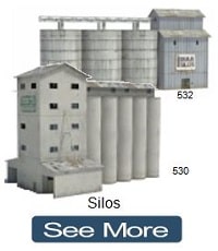 scale railroad model silos to make from cardboard